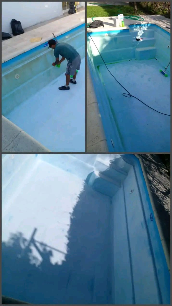 Proceso de pintura e impermeabilización de pileta