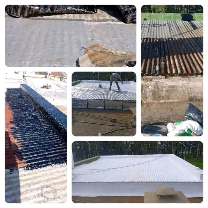 Proceso de impermeabilización sobre chapa acanalada
