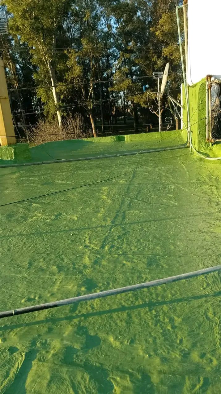Techo impermeabilizado con membrana verde