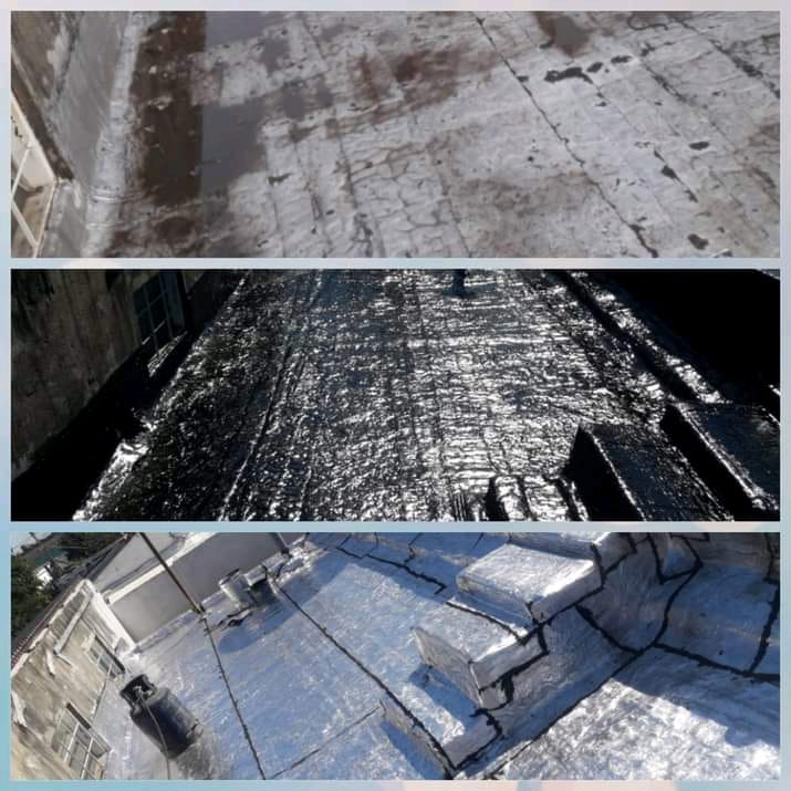 Comparativa antes y después de techo impermeabilizado